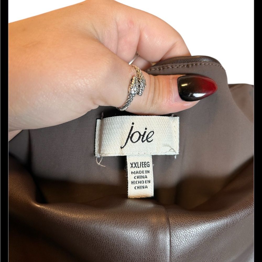 Joie Chocolate Brown Pull On Faux Leather Leggings In Size XXL - Picture 2 of 4